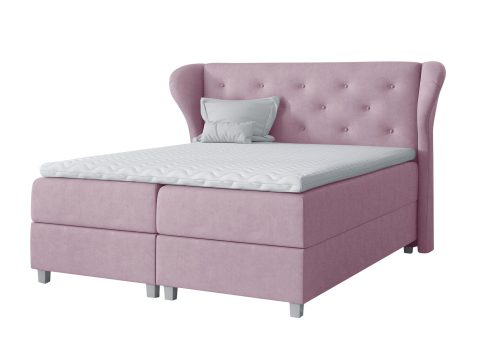 Różowe Łóżko Tapicerowane VENICE
