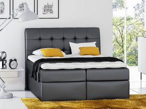 Miniaturka 5 - Łóżko kontynentalne czarne aranżacja GABRIELE