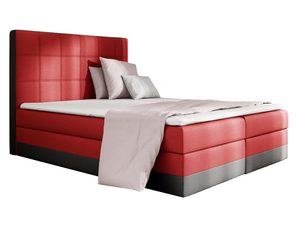 Miniaturka 3 - Łóżko kontynentalne czerwono-grafitowe z prostym zagłówkiem