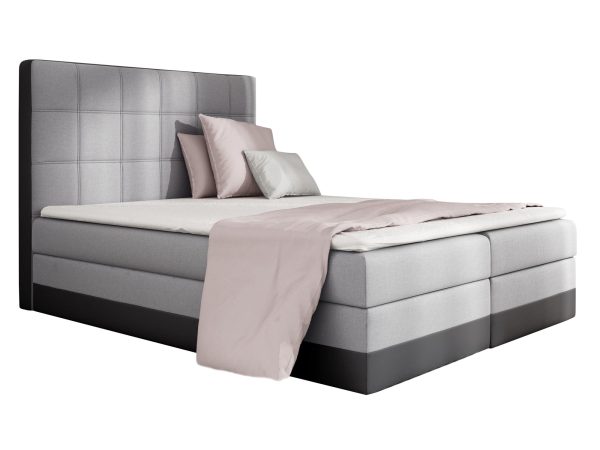 Łóżko Z Zagłówkiem Tapicerowanym Lorice białe tło