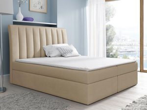 Miniaturka 6 - Łóżko Szare Tapicerowane Nero kremowe aranżacja