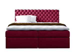 Miniaturka 2 - Ekskluzywne Łóżko do Sypialni bordowe białe tło VANESSA