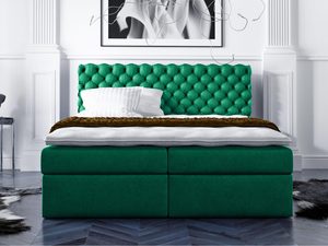 Miniaturka 6 - Ekskluzywne Łóżko do Sypialni zielone aranżacja VANESSA