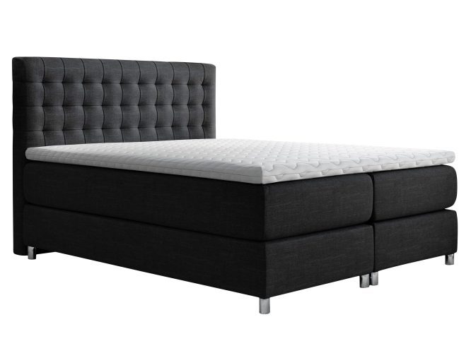 Łóżko z pikowanym zagłówkiem czarne białe tło SONIC