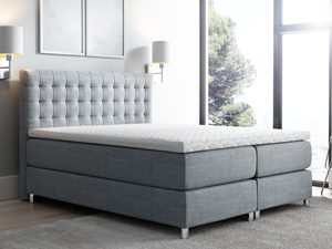 Miniaturka 4 - Łóżko z pikowanym zagłówkiem szare aranżacja SONIC