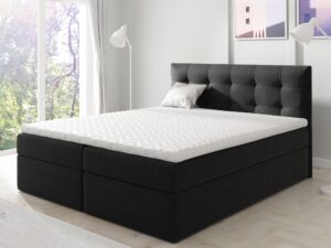 Miniaturka 6 - Łóżko kontynentalne czarna tkanina aranżacja PRINCE 1