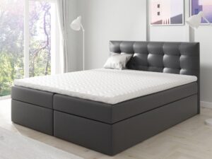 Miniaturka 8 - Łóżko kontynentalne czarna ekoskóra aranżacja PRINCE 1