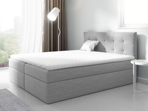 Miniaturka 3 - Stylowe łóżko kontynentalne szare aranżacja PRINCE 2