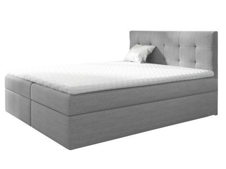 Stylowe łóżko kontynentalne szare białe tło PRINCE 2