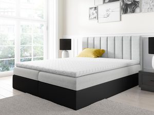 Miniaturka 2 - Łóżko kontynentalne beżowo-czarne aranżacja CHESTER