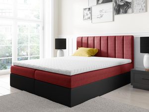 Miniaturka 3 - Łóżko kontynentalne czerwono-czarne aranżacja CHESTER