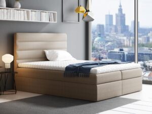 Miniaturka 1 - Wygodne Łóżko do Spania kremowe SCARLETT