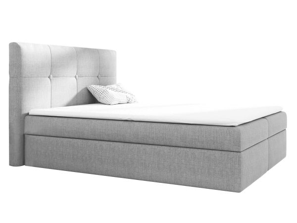 Łóżko Z Wysokim Zagłówkiem Livorno białe tło