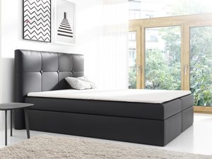 Miniaturka 1 - Łóżko Z Wysokim Zagłówkiem Livorno aranżacja czarne