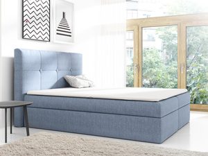 Miniaturka 5 - Łóżko Z Wysokim Zagłówkiem Livorno aranżacja błękitne