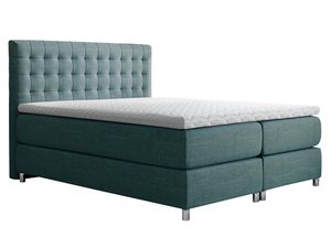 Miniaturka 2 - Łóżko z pikowanym zagłówkiem turkusowe białe tło SONIC