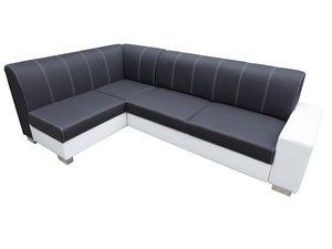 Miniaturka 5 - Narożnik z Dużą Pufą granat-biały CHARLIE + PUFA