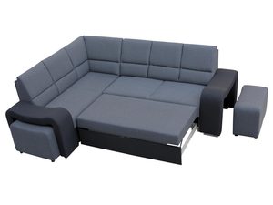 Miniaturka 10 - Narożnik szaro-czarny z pufami rozłożony STANLEY