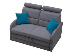 Miniaturka 4 - Mała Sofa do Pokoju szara niebieskie poduszki białe tło ASMARA