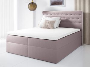 Miniaturka 5 - Łóżko Z Pikowanym Zagłówkiem Malmo różowe aranżacja