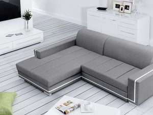 Miniaturka 4 - Narożnik Szerokie Siedzisko popiel-biały aranżacja HARRY