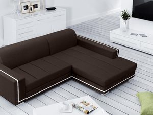 Miniaturka 5 - Narożnik Szerokie Siedzisko brązowy-biały aranżacja HARRY