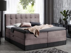 Miniaturka 4 - Wrzosowe łóżko kontynentalne z pikowanym zagłówkiem w aranżacji