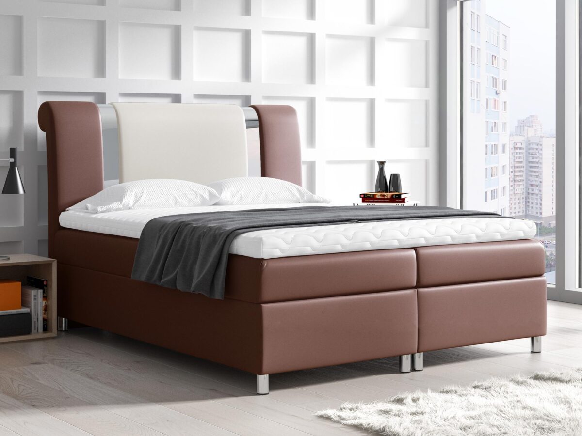 Łóżko Do Sypialni Nowoczesne Mars różowe aranżacja