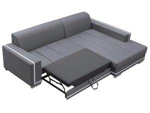 Miniaturka 1 - Narożnik Szerokie Siedzisko szary-biały rozłożony HARRY