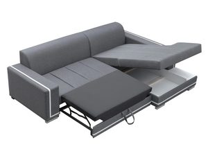 Miniaturka 2 - Narożnik Szerokie Siedzisko szary-biały rozłożony pojemnik HARRY