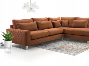 Miniaturka 2 - Narożnik z Zagłówkami i Chromowanymi Nóżkami aranżacja BRUCE