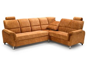 Miniaturka 10 - Narożnik z Funkcją Spania miodowy białe tło ALEXIS