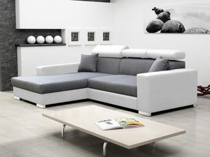 Miniaturka 10 - Tapicerowany Narożnik popiel-biały aranżacja TINA DE LUX