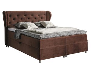 Miniaturka 1 - Łóżko Dwuosobowe Francuskie brązowe białe tło LIMA