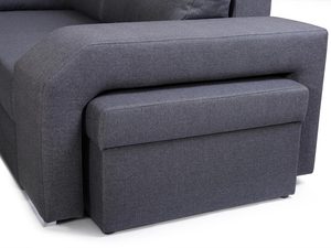 Miniaturka 23 - Narożnik z Pufą i Schowkiem szary zbliżenie FELICIA