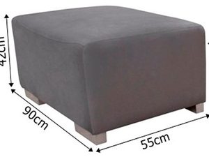 Miniaturka 6 - Pufa szara wymiary VITO