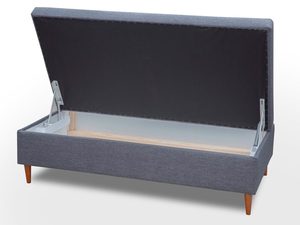 Miniaturka 8 - Pufa szara drewniane nóżki środek MARGARET