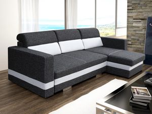 Miniaturka 5 - Pokojowy Narożnik do Spania czarny-biały aranżacja MONICA