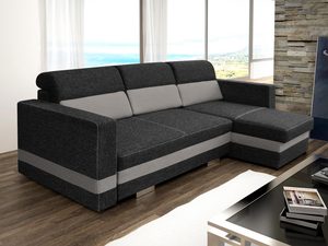 Miniaturka 4 - Pokojowy Narożnik do Spania czarny-szary aranżacja MONICA