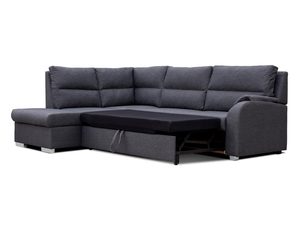 Miniaturka 4 - Narożnik z Dużymi Poduszkami szary rozłożony JOSEPH