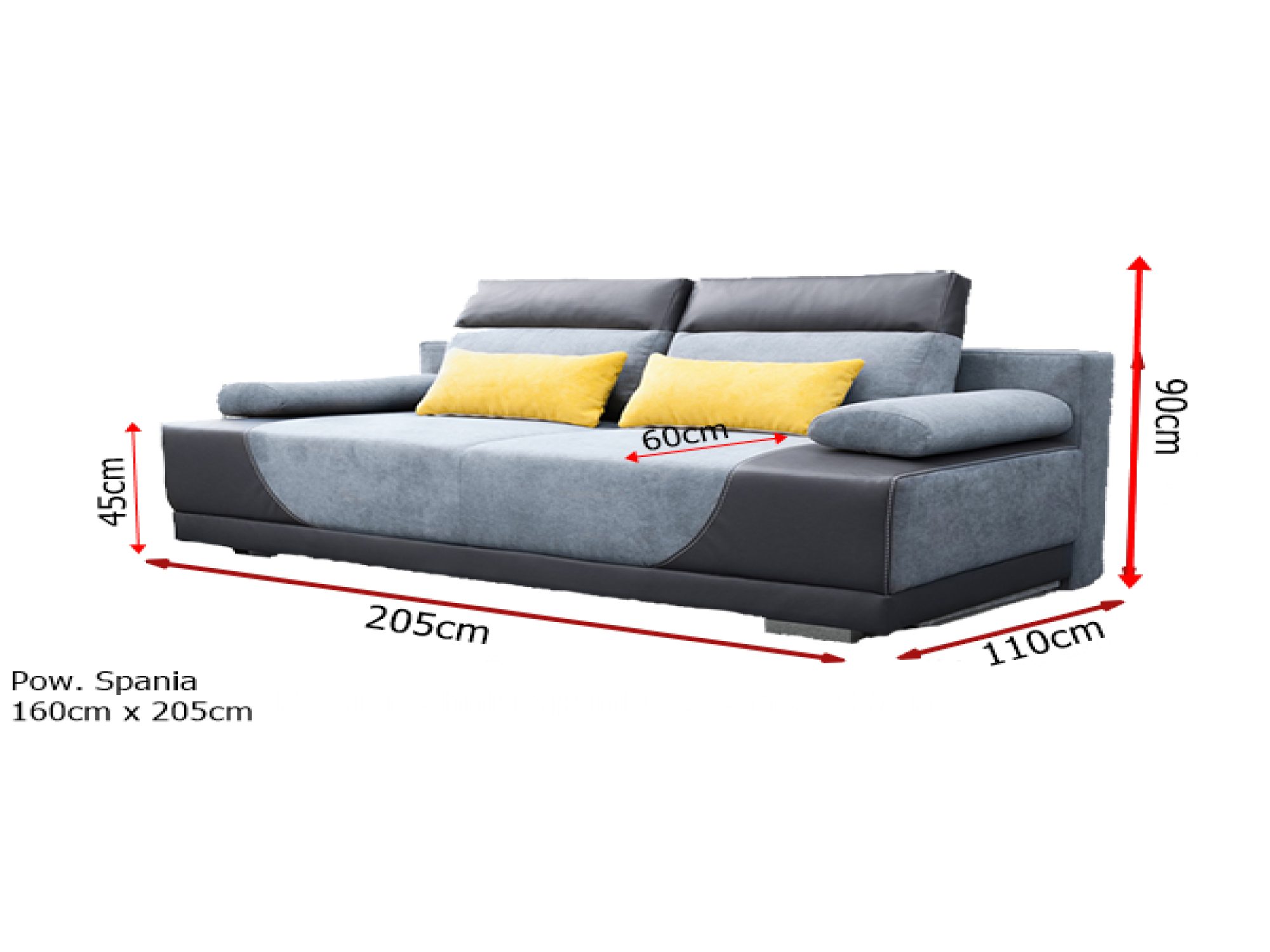 Nowoczesna sofa z miękkimi poduszkami do eleganckiego salonu