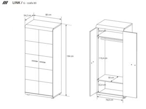 Miniaturka 1 - Stylowa szafa 80 do salonu wymiary DOMINGO