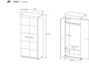 Miniaturka 1 - Stylowa szafa 80 do salonu wymiary DOMINGO