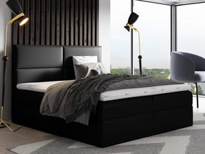 Miniaturka 2 - Łóżko kontynentalne czarne aranżacja LARRY