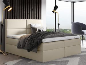 Miniaturka 6 - Łóżko kontynentalne kremowe aranżacja LARRY