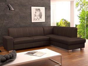 Miniaturka 5 - Narożnik do Pokoju brązowa ekoskórka aranżacja SILVIA