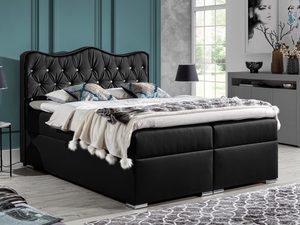 Miniaturka 3 - Łóżko Ludwikowskie kontynentalne czarne aranżacja CLARC