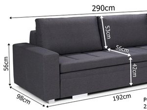 Miniaturka 5 - Narożnik Rozkładany 290x195 wymiary MOLLY