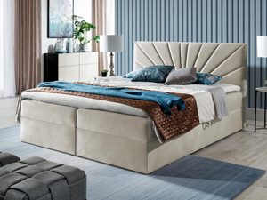 Miniaturka 4 - Łóżko kontynentalne beżowe aranżacja PRINCE 4