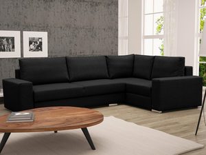 Miniaturka 12 - Wygodny Narożnik do Spania czarny aranżacja TAYLOR